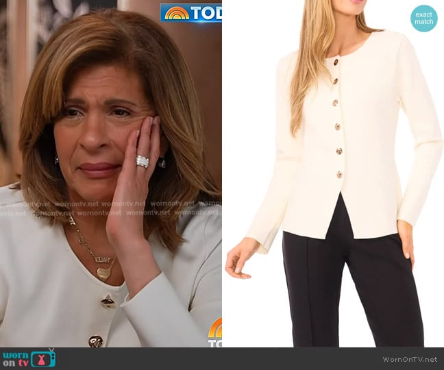 Ted Baker Collarless Cardigan in Vanilla Ice worn by Hoda Kotb on Today
