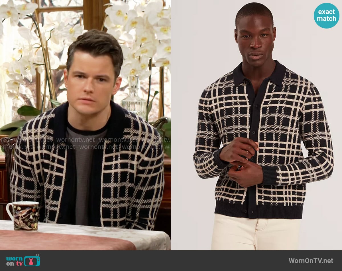 Kyle’s plaid cardigan on The Young and the Restless