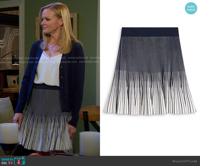 Ted Baker Lotttii Flippy Hem Skirt worn by Belle Brady (Martha Madison) on Days of our Lives
