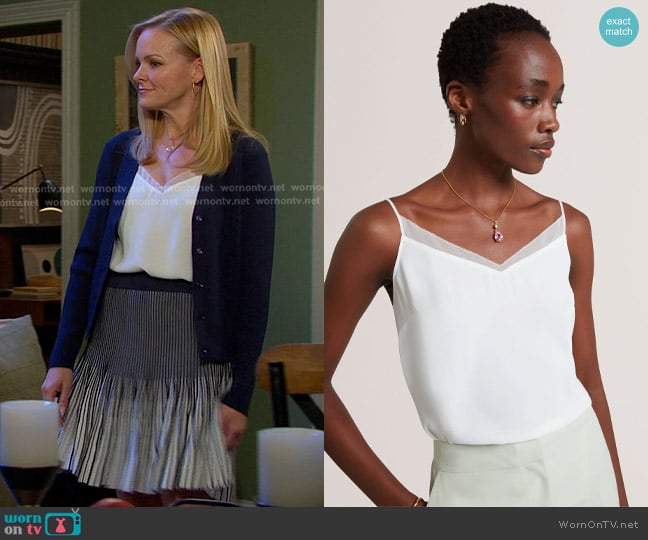 Ted Baker Lulea Chiffon Detail V-Neck Strappy Cami Top worn by Belle Brady (Martha Madison) on Days of our Lives