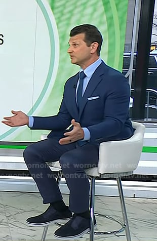 Ted Jenkin’s navy suede shoes on Today