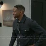 Ted’s navy jacket on Beyond the Gates