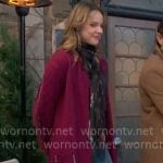 Tessa's pink studded cardigan with fringe on The Young and the Restless
