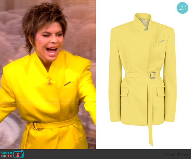 The Attico Yellow Jacket worn by Lisa Rinna on The View
