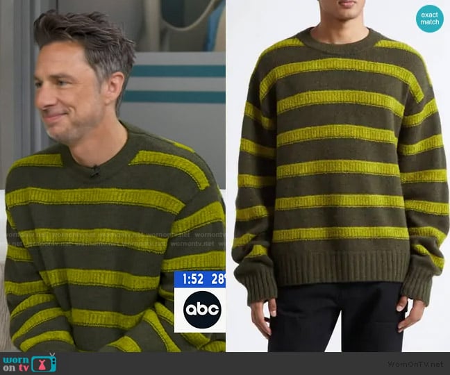 Zach’s green striped sweater on GMA
