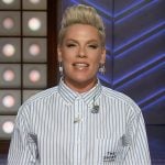 Pink’s striped shirt on The Kelly Clarkson Show