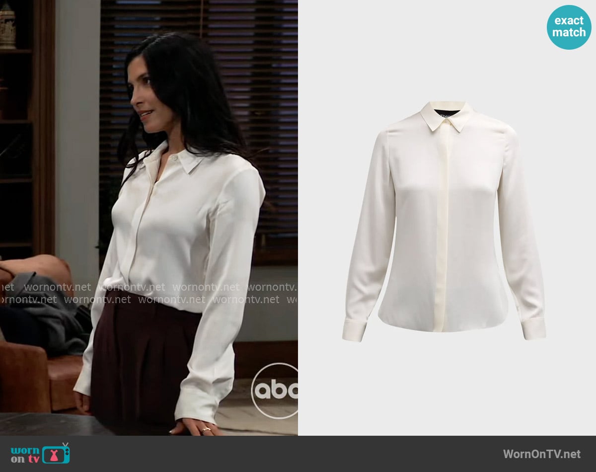 Justine’s white button down blouse on General Hospital