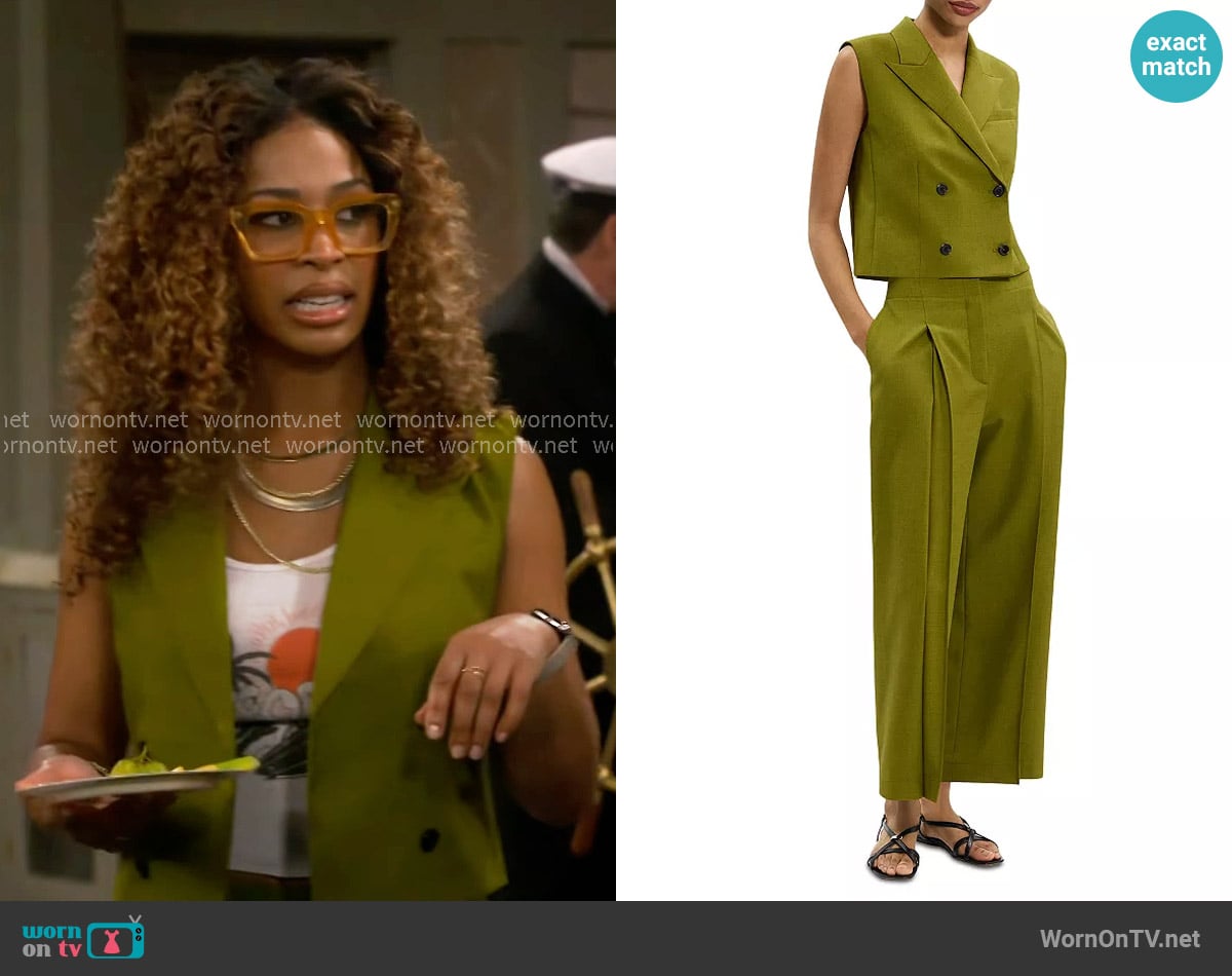 Courtney’s green vest on The Neighborhood Courtney’s green vest on The Neighborhood