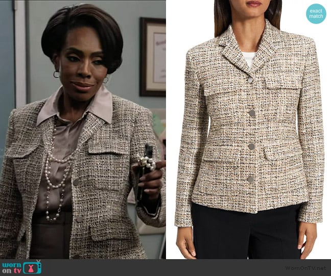 Theory Tweed Military Jacket worn by Barbara Howard (Sheryl Lee Ralph) on Abbott Elementary