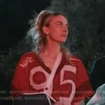 Tia’s red 95 cropped tee on 9-1-1