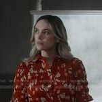 Tia’s red floral smocked top on 9-1-1