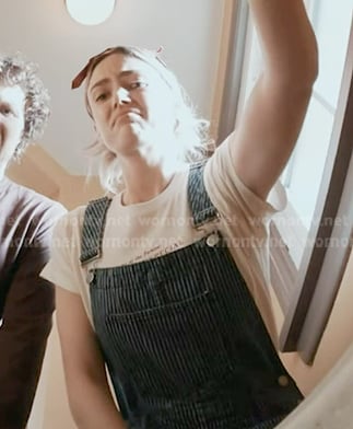 Tia's striped denim overalls on 9-1-1