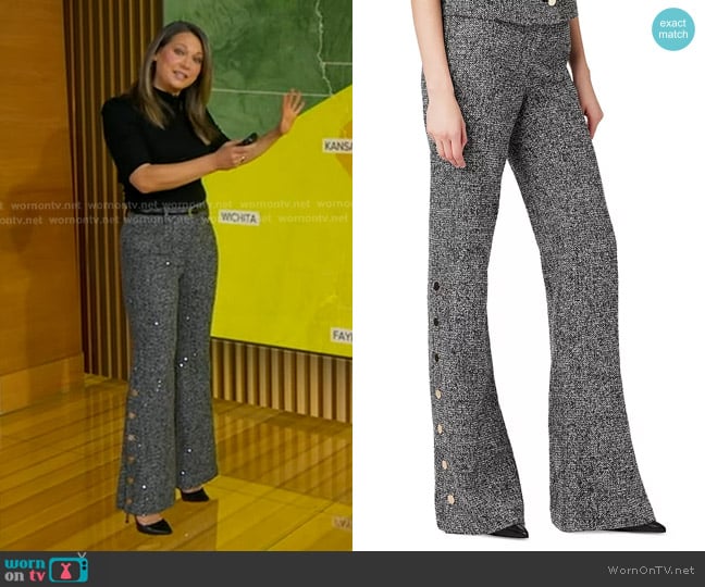Toccin Gracie Button Detail Pants worn by Ginger Zee on Good Morning America