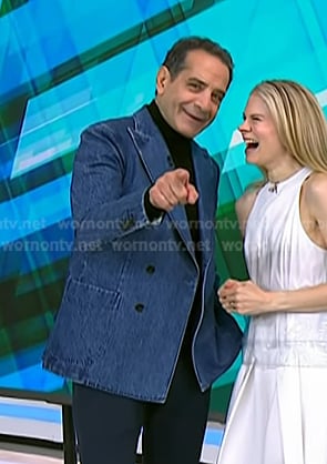 Tony Shalhoub’s double breasted denim blazer on Today