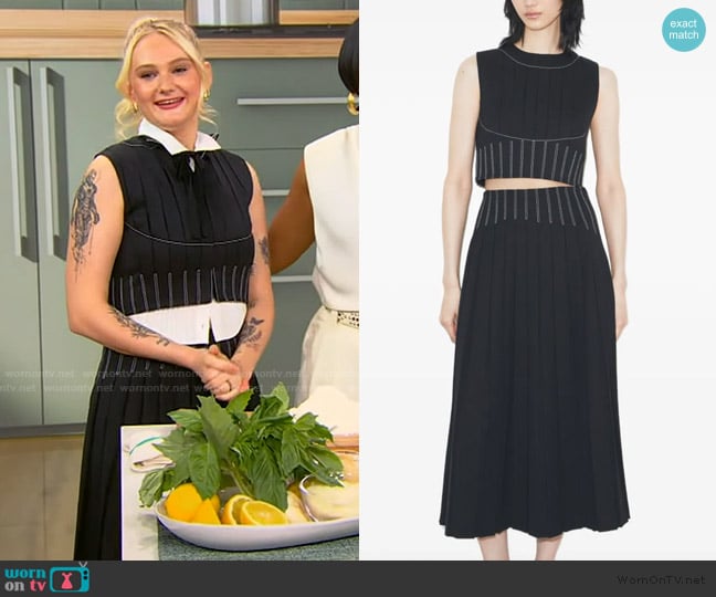 Tory Burch Wool twill pleated top worn by Tini Younger on Tamron Hall Show