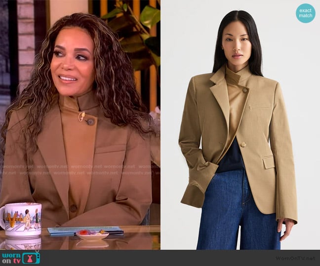 Sunny’s mixed media khaki blazer on The View