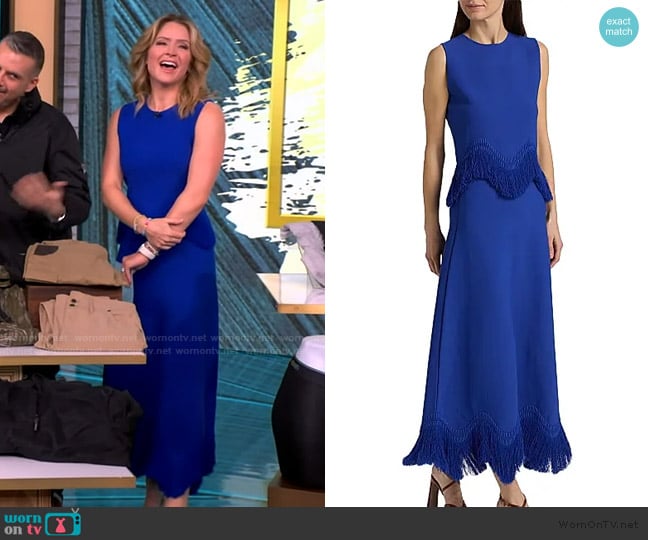 Ulla Johnson Koa Knit Fringe Top worn by Sara Haines on The View