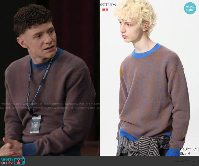 Uniqlo Lambswool Herringbone Sweater worn by Jacob Hill (Chris Perfetti) on Abbott Elementary