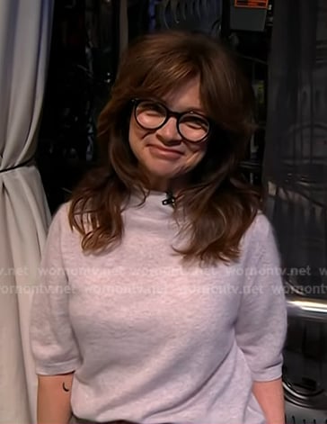 Valerie Bertinelli's heather grey elbow sleeve sweater on Today