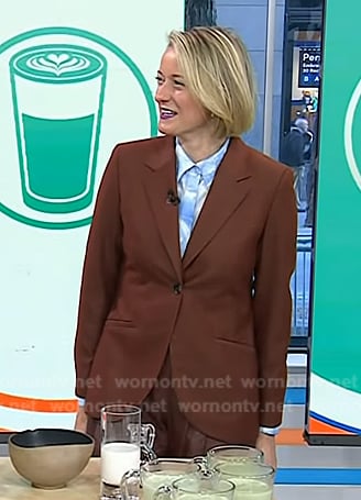 Vanessa Price’s brown balzer and leatherleather culottes on Today