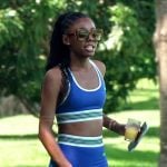 Venita’s blue sports bra and leggings on Southern Charm