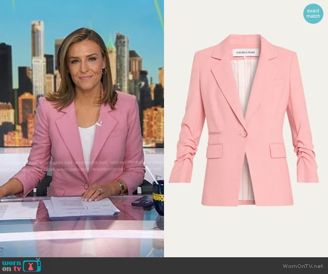 Veronica Beard Battista Dickey Jacket in Petal worn by Mary Bruce on Good Morning America