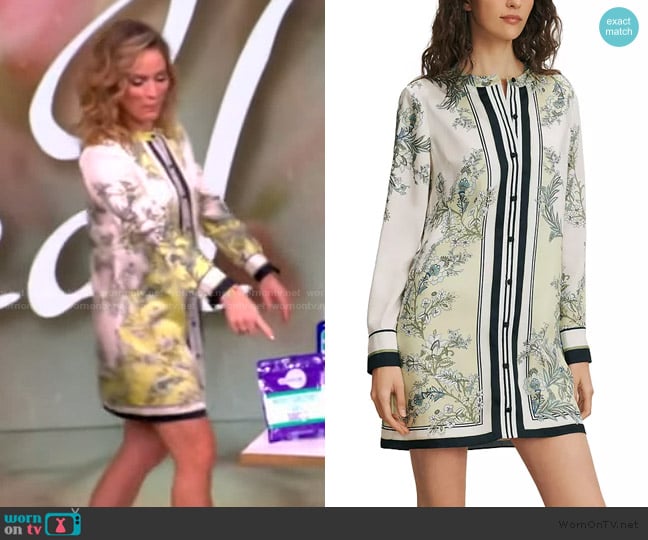 Veronica Beard Carstowe Scarf-Print Mini Dress worn by Sara Haines on The View