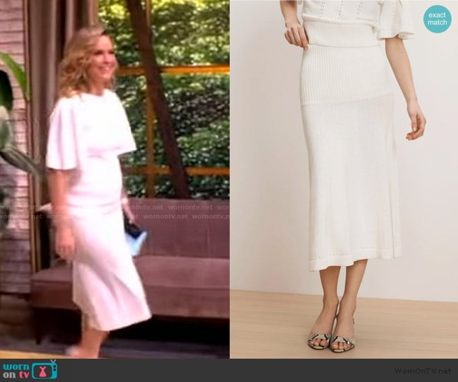 Veronica Beard Cazian Knit Midi Skirt worn by Sara Haines on The View