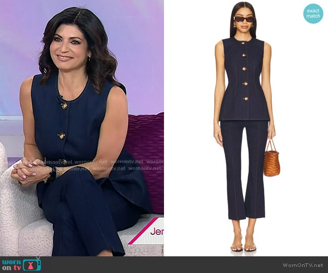 Veronica Beard Jessup Vest worn by Tamsen Fadal on Today