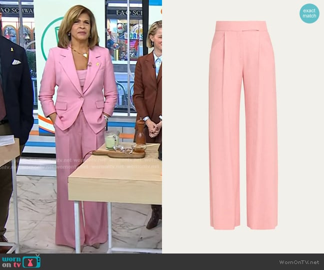 Veronica Beard Marbeau Wide-Leg Pant in Petal worn by Hoda Kotb on Today
