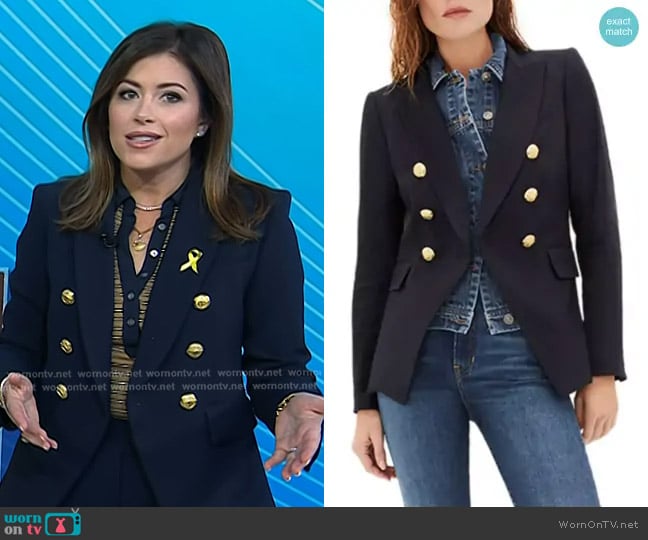 Veronica Beard Miller Dickey Jacket in Navy With Gold Buttons worn by Chloe Melas on Today