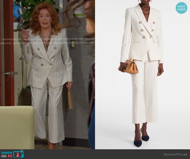 Veronica Beard Miller Stripe Dickey Jacket worn by Maggie Horton (Suzanne Rogers) on Days of our Lives