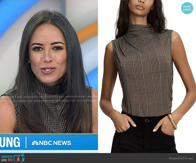 Veronica Beard Mylie Sleeveless Top in Dark Acorn Multi worn by Kaylee Hartung on Today