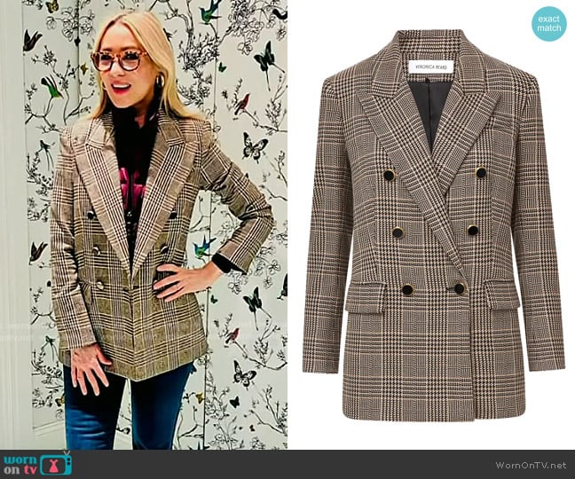 Veronica Beard Rhys Houndstooth Check Dickey Jacket worn by Chassie Post on Today