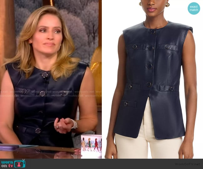 Sara’s black leather vest on The View