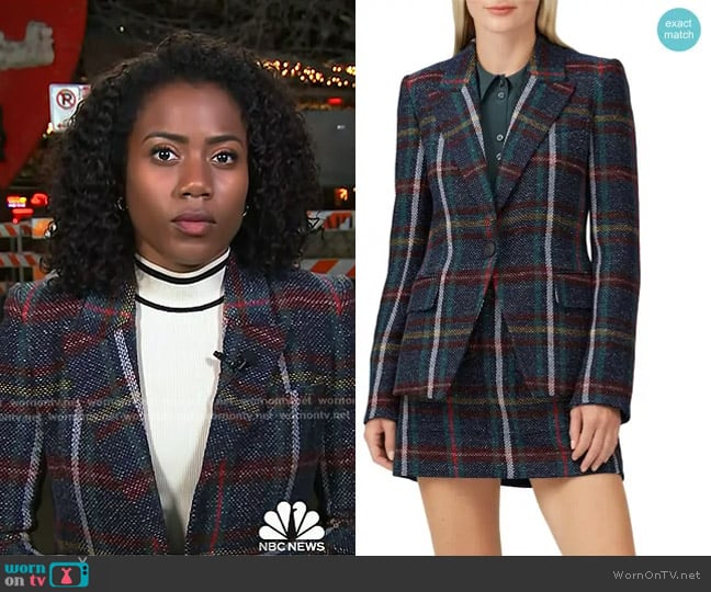 Veronica Beard Zane Plaid Dickey Jacket worn by Priscilla Thompson on Today