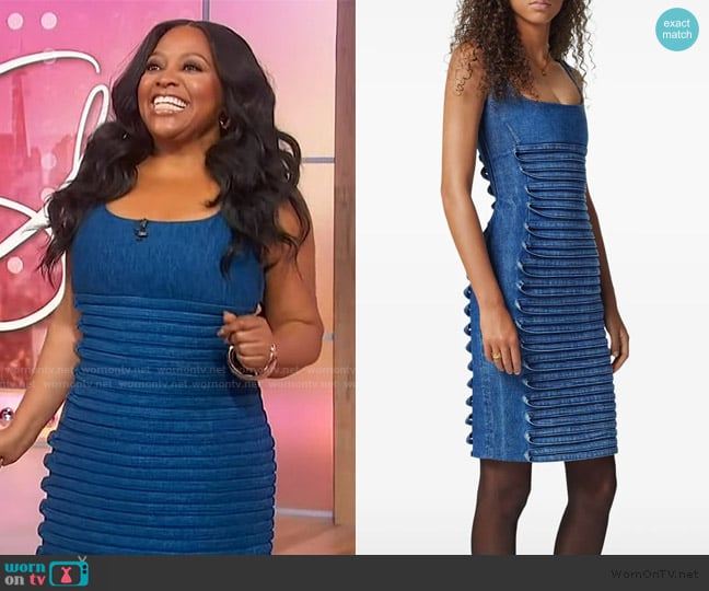 Sherri’s denim ribbed dress on Sherri