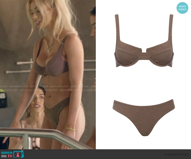 Vetchy Laguna Bikini Gold Set worn by Miranda McWhorter on The Secret Lives of Mormon Wives