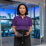 Vicky’s purple polo top and black denimskirt on NBC News Daily
