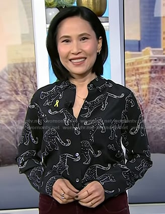 Vicky’s black leopard print shirt on Today