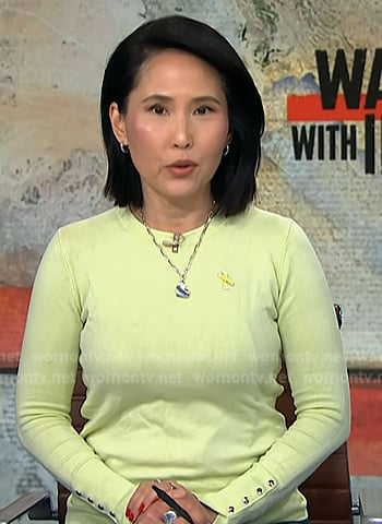 Vicky’s yellow button cuff sweater on NBC News Daily
