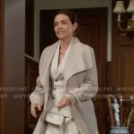 Victoria’s off-white asymmetric suit on The Young and the Restless