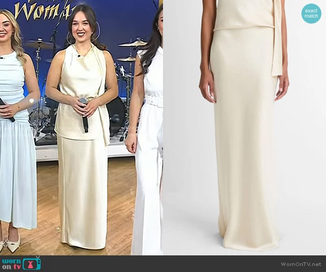 Vince Satin Bias Column Skirt in bona worn by Muirgen O' Mahony on Today