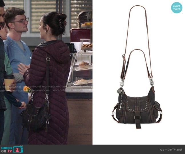 Jules’  grommet shoulder bag on Greys Anatomy