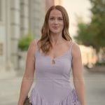 Whitney's lavender ruffle mini dress on The Secret Lives of Mormon Wives