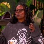 Whoopi’s black minion graphic hoodie on The View