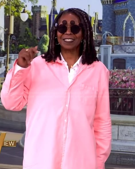 Whoopi's oversized pink shirt on The View