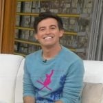 Will Ganss’ blue skier print sweater on Good Morning America
