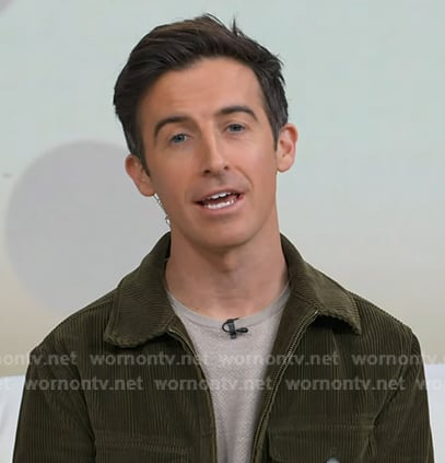 Will Ganss’s green corduroy zip jacket on Good Morning America