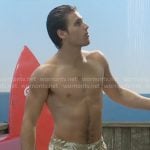 Will’s leaf print swim shorts on The Bold and the Beautiful